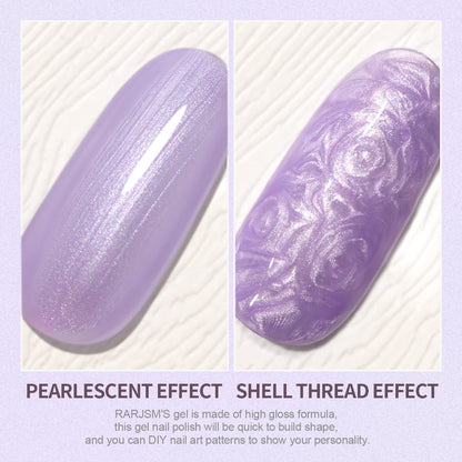 Pearl Gel Nail Polish, Glitter Drawing Gel Polish Purple Shimmer Mermaid Nail Gel Soak off UV Gel for Salon Home DIY Manicure Use