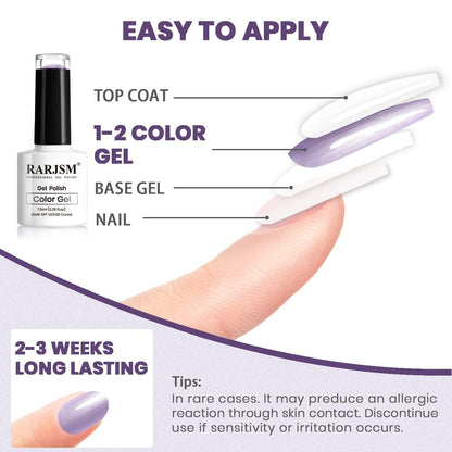 Pearl Gel Nail Polish, Glitter Drawing Gel Polish Purple Shimmer Mermaid Nail Gel Soak off UV Gel for Salon Home DIY Manicure Use