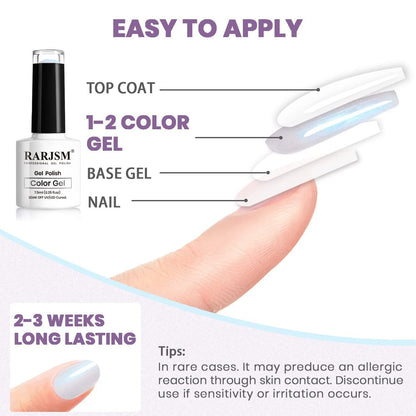 Pearl Gel Nail Polish, Glitter Drawing Gel Polish Shimmer Mermaid Nail Gel Soak off UV Gel for Salon Home DIY Manicure Use