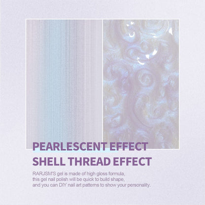 Pearl Gel Nail Polish, Glitter Drawing Gel Polish Shimmer Mermaid Nail Gel Soak off UV Gel for Salon Home DIY Manicure Use