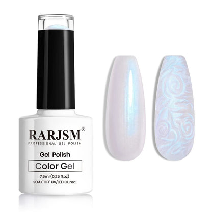 Pearl Gel Nail Polish, Glitter Drawing Gel Polish Shimmer Mermaid Nail Gel Soak off UV Gel for Salon Home DIY Manicure Use - WORLD TIME VISITS