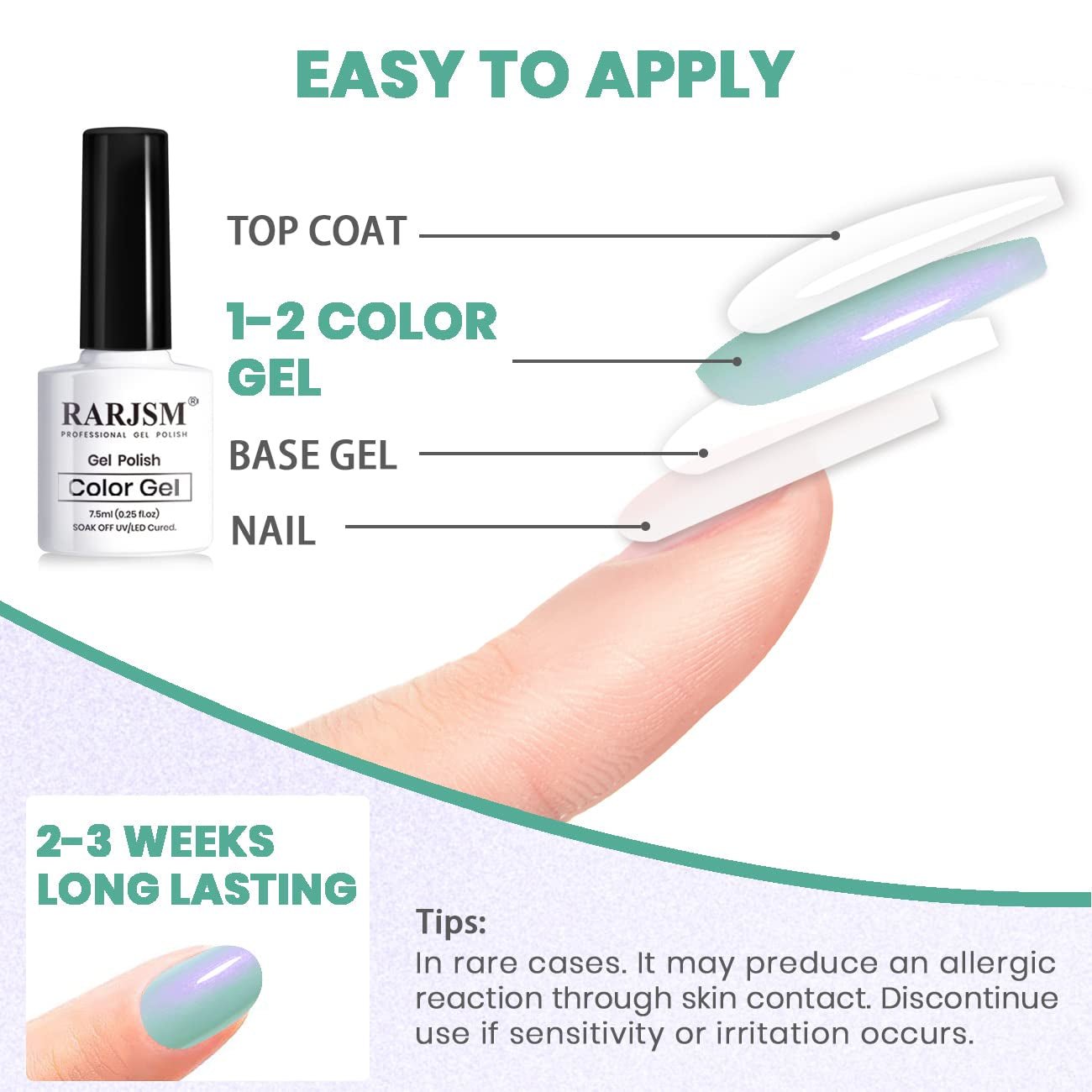Pearl Gel Nail Polish, Glitter Pearlescent Shell Polish Set 6 Colors Pink White Green Purple Shimmer Mermaid Swirl Thread Effect Soak off LED UV Curing Requires DIY Manicure Use