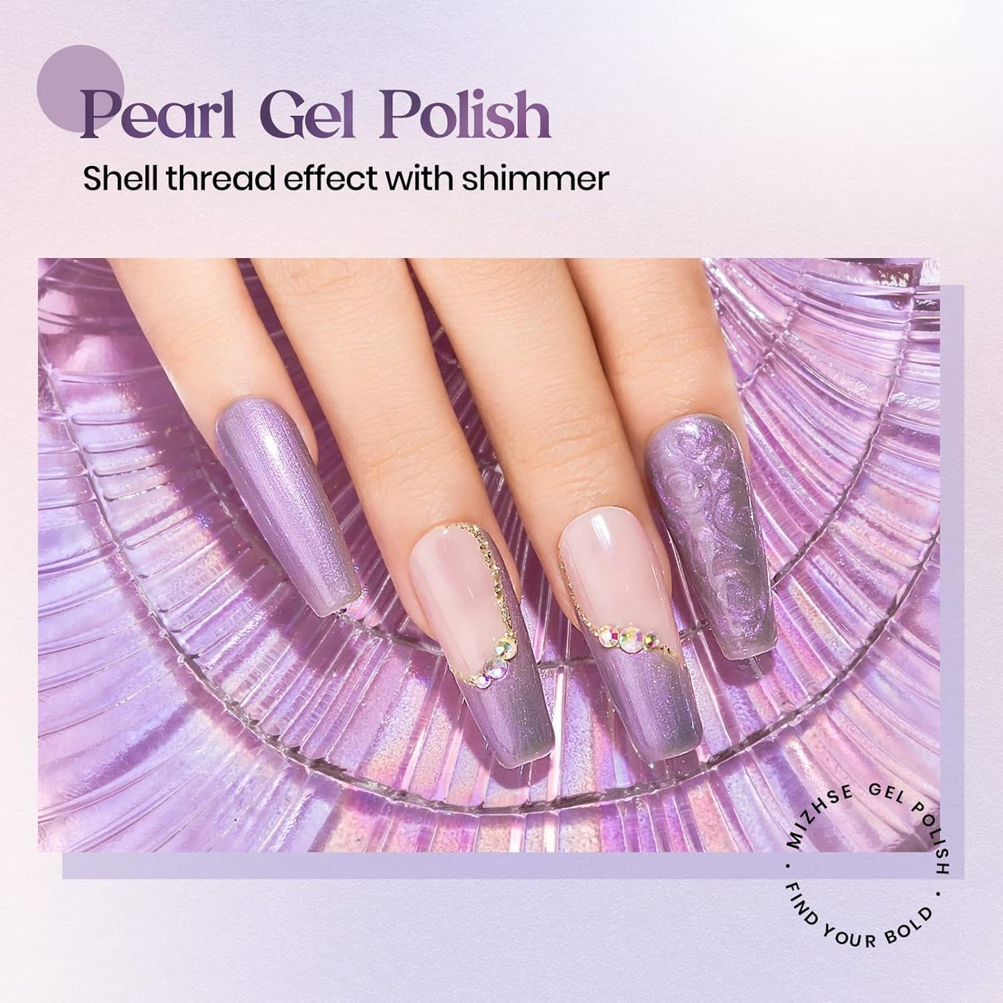 Pearl Gel Nail Polish, Shimmer Mermaid Nail Gel Glitter Drawing Soak off UV Gel for Nail Salon Home DIY Manicure Use - WORLD TIME VISITS