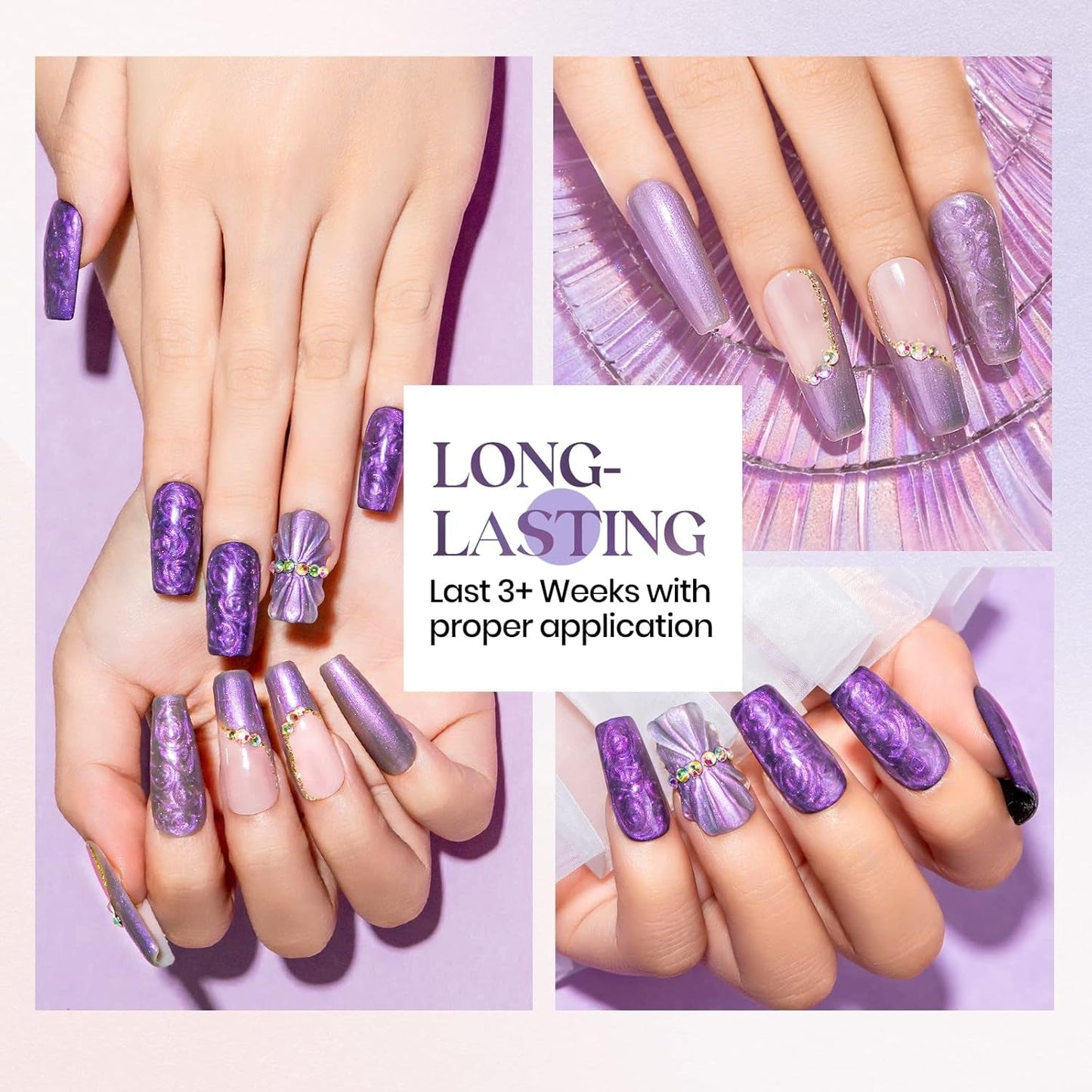 Pearl Gel Nail Polish, Shimmer Mermaid Nail Gel Glitter Drawing Soak off UV Gel for Nail Salon Home DIY Manicure Use