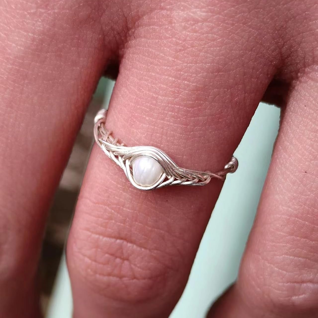 Pearl Rings for Women Sterling Silver Handmade by  (8)