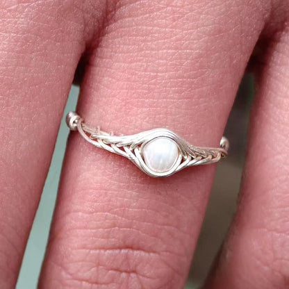 Pearl Rings for Women Sterling Silver Handmade by (8) - WORLD TIME VISITS