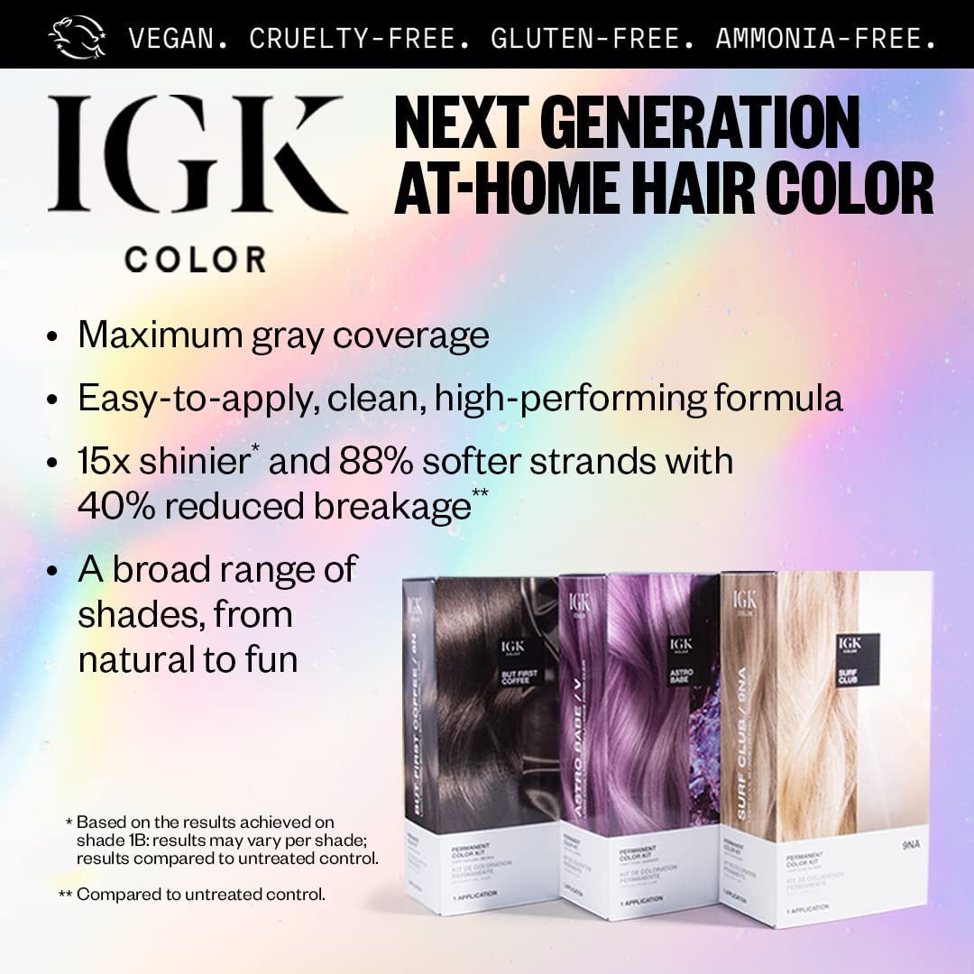 Permanent Hair Color Kit | BA Titanium - Pure Cool Gray | 100% Gray Color Coverage + Strengthen + Shine | Ammonia Free