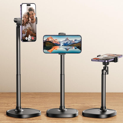 Phone Stand for Desk, Angle Height Adjustable Phone Holder for Desk, Aluminum Alloy Universal Iphone Stand Holder, Retractable Cell Phone Stand Recording Office for Iphone 16 15 Pro Max Plus - WORLD TIME VISITS