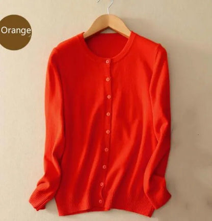 Plus Size S-XXL Spring Fashion Wool Pure Cashmere Sweater Cardigan Pullovers Pull Long Sleeve Women Sweaters Cardigans Outwear Coat