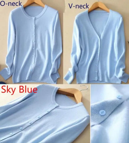 Plus Size S-XXL Spring Fashion Wool Pure Cashmere Sweater Cardigan Pullovers Pull Long Sleeve Women Sweaters Cardigans Outwear Coat