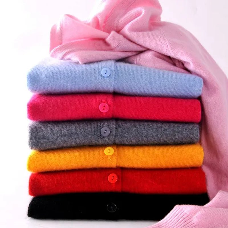 Plus Size S - XXL Spring Fashion Wool Pure Cashmere Sweater Cardigan Pullovers Pull Long Sleeve Women Sweaters Cardigans Outwear Coat - WORLD TIME VISITS