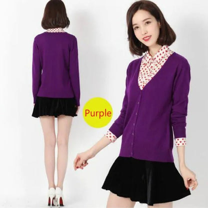 Plus Size S-XXL Spring Fashion Wool Pure Cashmere Sweater Cardigan Pullovers Pull Long Sleeve Women Sweaters Cardigans Outwear Coat