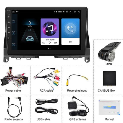 PODOFO【2+32G】HD 9'' Android 10.1 Car Radio Stereo with GPS Navigation Wifi Bluetooth FM/RDS for Mercedes - Benz W204 2006 - 2011 with 12LED Camera/ DVR (Optional) - WORLD TIME VISITS