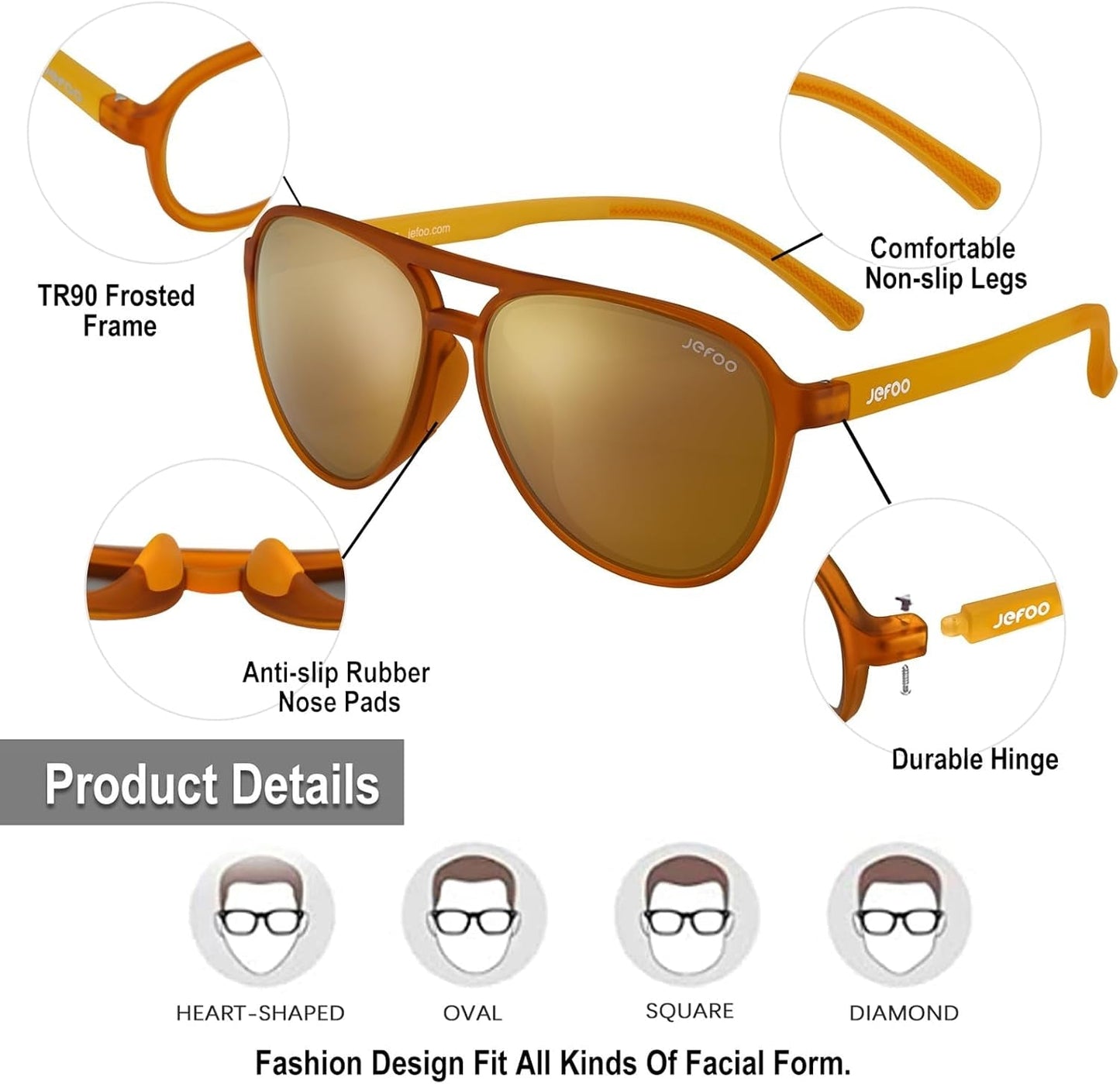 Polarized Aviator Sunglasses for Women Men Retro Trendy Sports Sunglasses for Outdoor UV400 Protection
