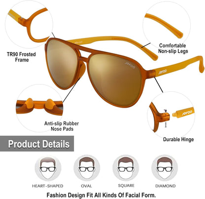 Polarized Aviator Sunglasses for Women Men Retro Trendy Sports Sunglasses for Outdoor UV400 Protection