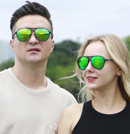 Polarized Aviator Sunglasses for Women Men Retro Trendy Sports Sunglasses for Outdoor UV400 Protection - WORLD TIME VISITS
