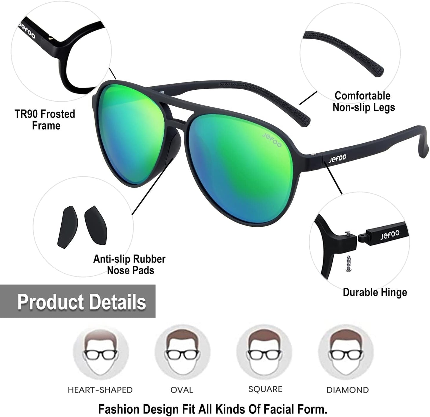 Polarized Aviator Sunglasses for Women Men Retro Trendy Sports Sunglasses for Outdoor UV400 Protection