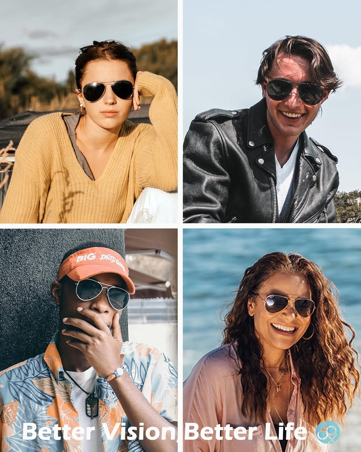 Polarized Aviator Sunglasses for Women Men, UV400 Protection Lens and Lightweight Metal Pilot Frame - WORLD TIME VISITS