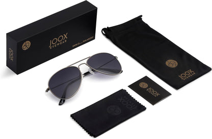 Polarized Aviator Sunglasses for Women Men, UV400 Protection Lens and Lightweight Metal Pilot Frame