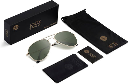 Polarized Aviator Sunglasses for Women Men, UV400 Protection Lens and Lightweight Metal Pilot Frame