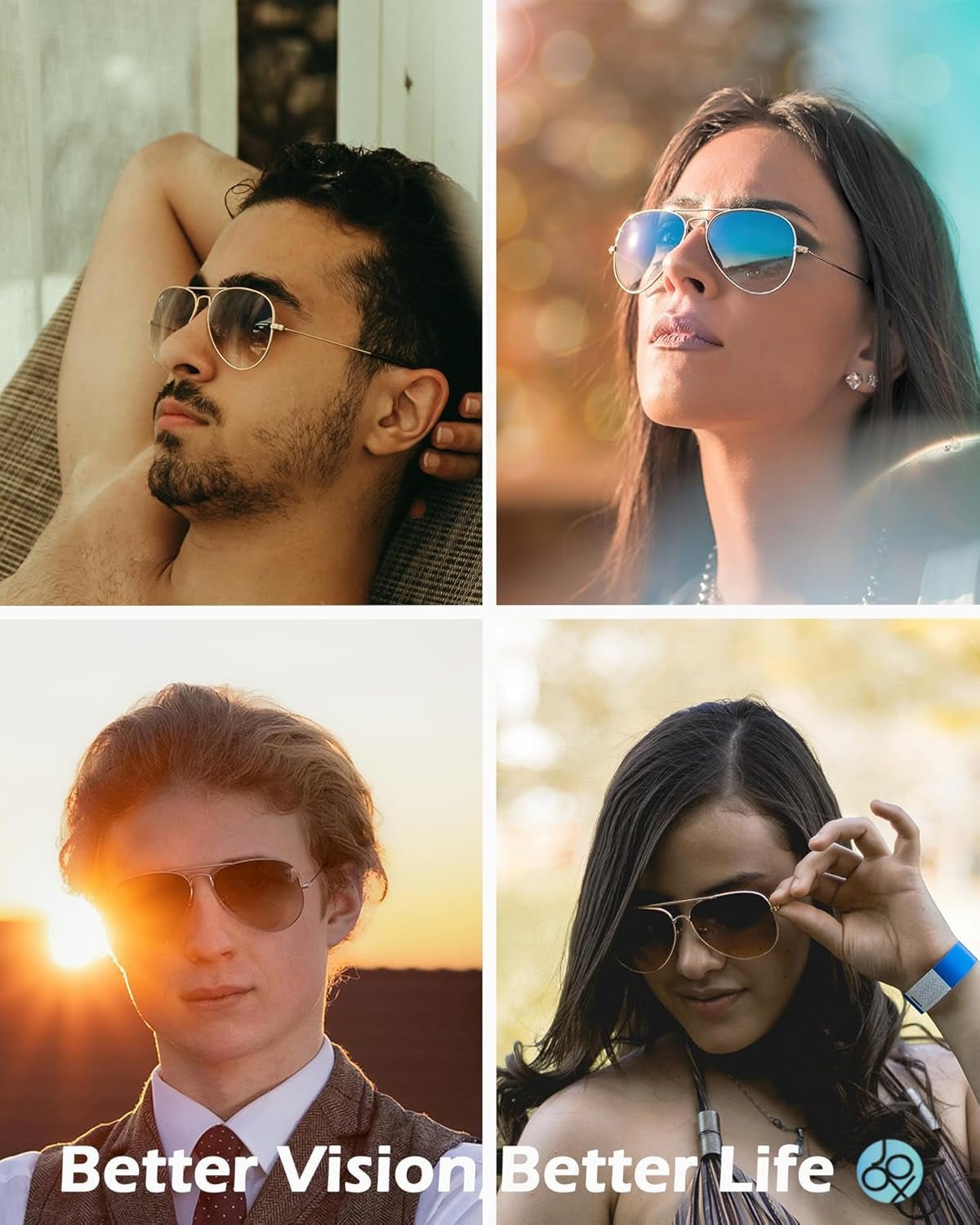Polarized Aviator Sunglasses for Women Men, UV400 Protection Lens and Lightweight Metal Pilot Frame - WORLD TIME VISITS
