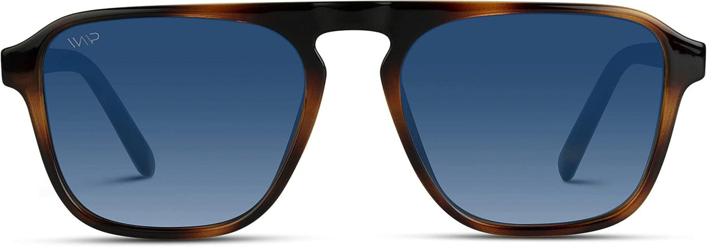 Polarized Modern Aviator One - Bridge Square Mens Sunglasses - WORLD TIME VISITS