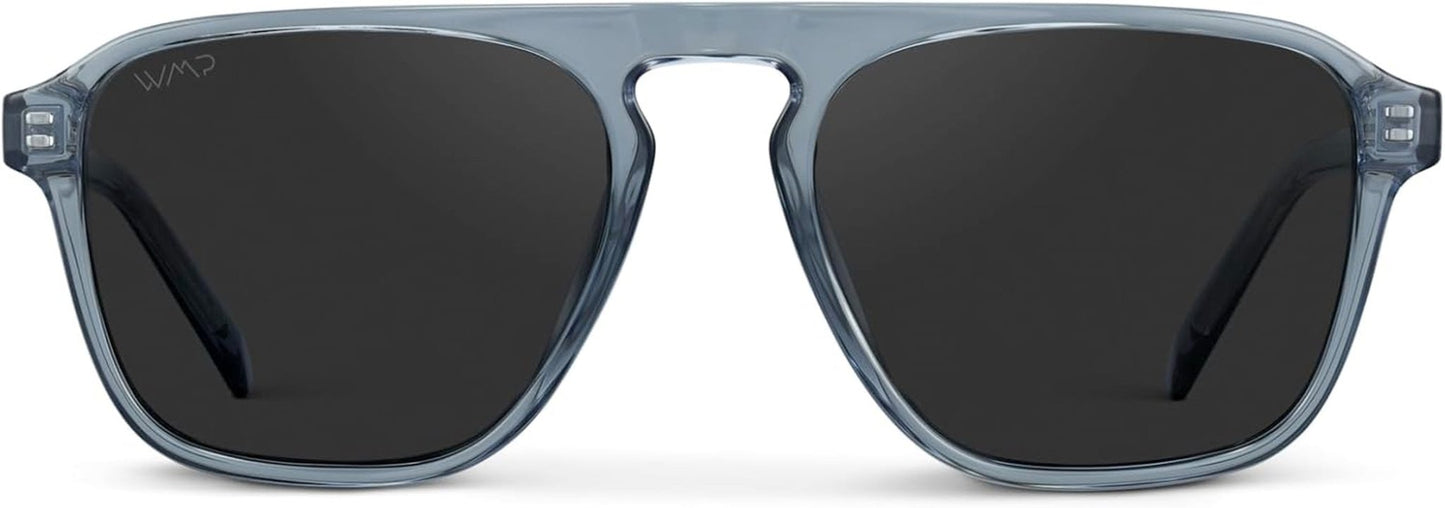 Polarized Modern Aviator One - Bridge Square Mens Sunglasses - WORLD TIME VISITS