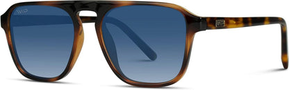 Polarized Modern Aviator One-Bridge Square Mens Sunglasses