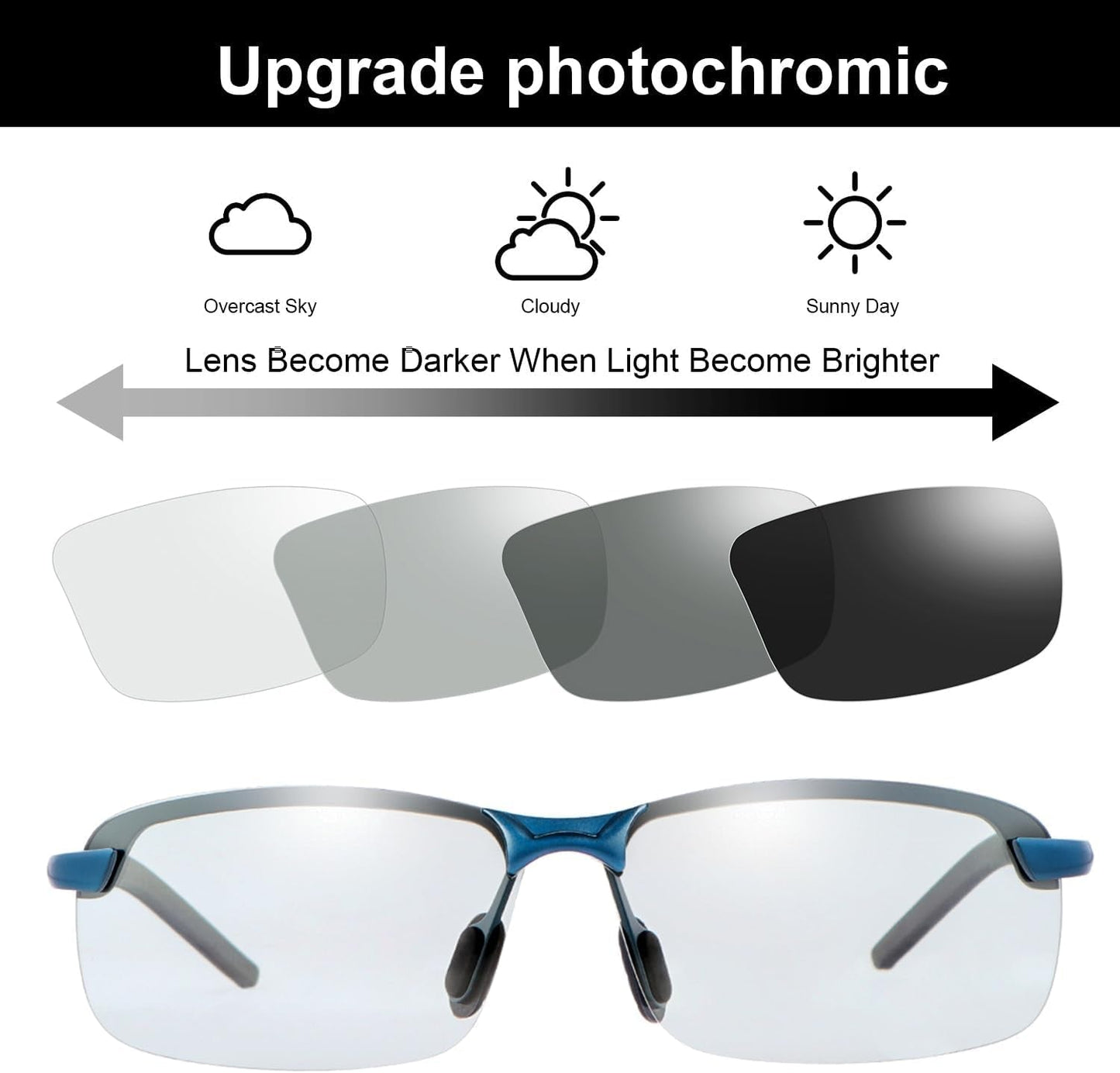 Polarized Photochromic Driving Z87 Sunglasses for Men Women Day and Night Safety Glasses