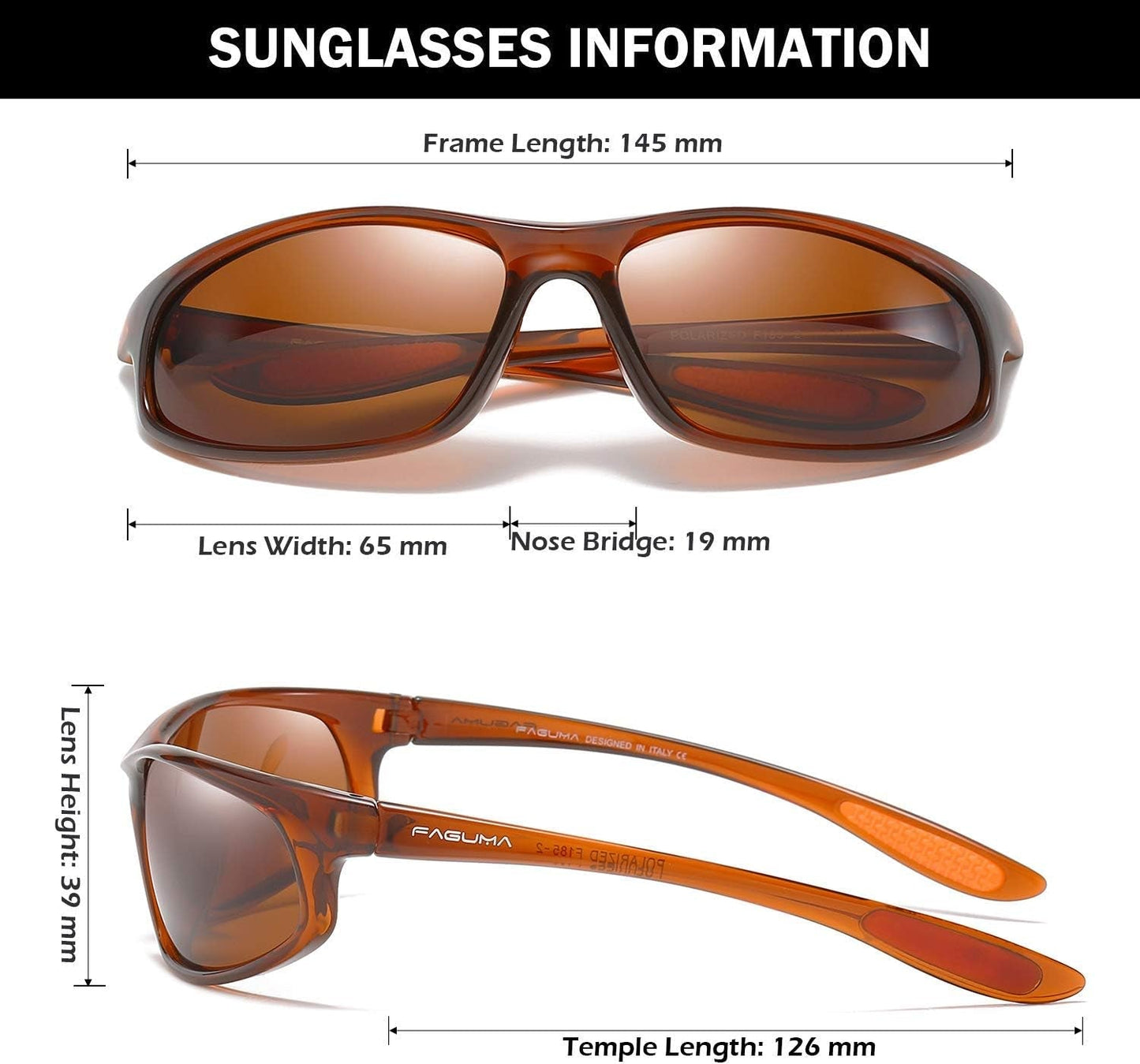 Polarized Sports Sunglasses for Men Cycling Driving Fishing UV400 Protection