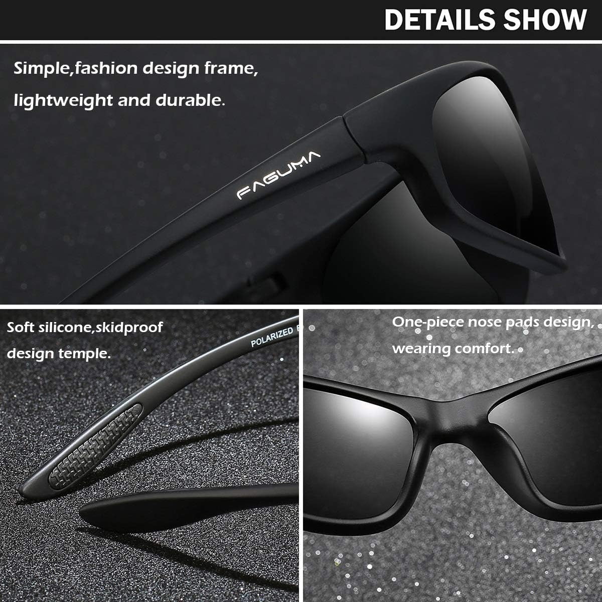 Polarized Sports Sunglasses for Men Cycling Driving Fishing UV400 Protection