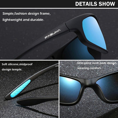 Polarized Sports Sunglasses for Men Cycling Driving Fishing UV400 Protection