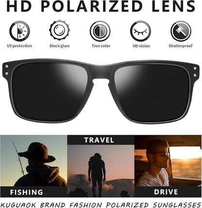 Polarized Square Sunglasses for Men and Women Matte Finish Sun Glasses UV Protection Glasses
