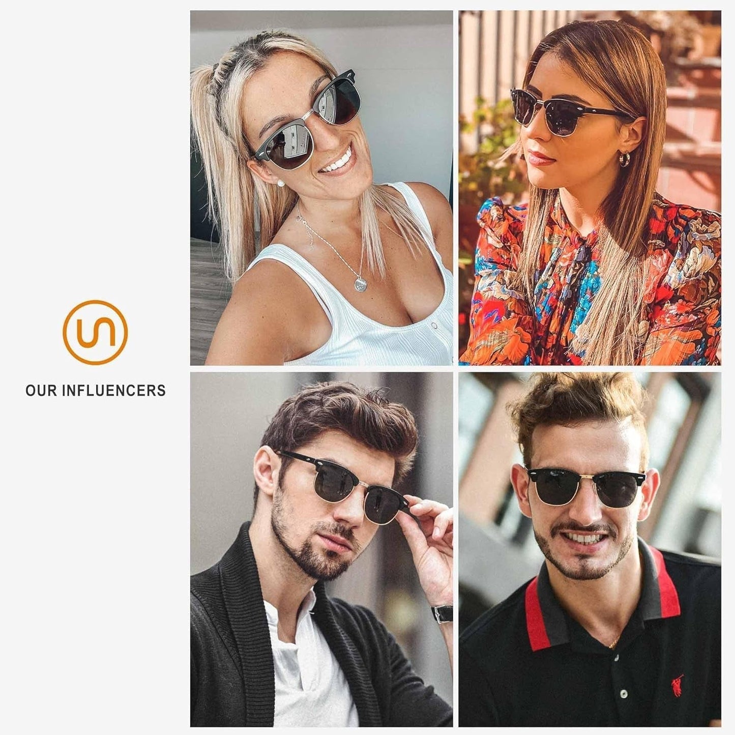 Polarized Sunglasses for Men and Women, Classic Half - Frame Retro Shades for Driving, Travel, and Outdoor Activities - WORLD TIME VISITS