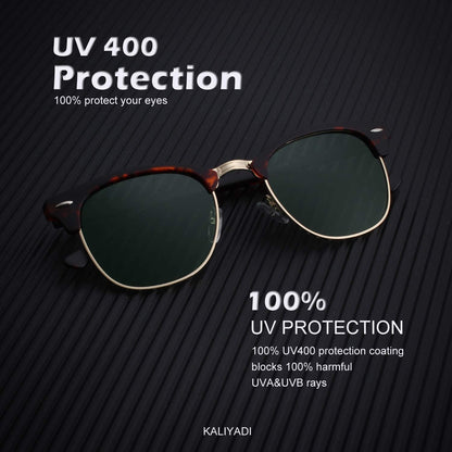 Polarized Sunglasses for Men and Women Semi - Rimless Frame Driving Sun Glasses UV Blocking - WORLD TIME VISITS