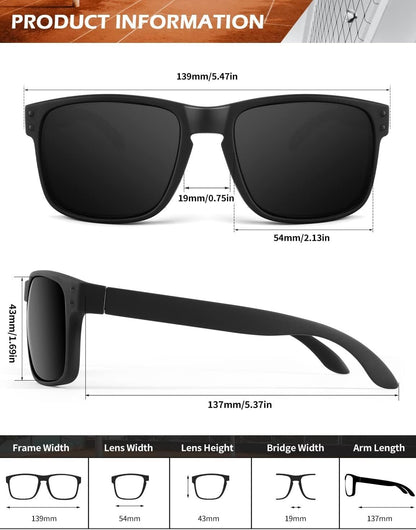 Polarized Sunglasses for Men and Women Vintage Style Sun Glasses for Fishing Running Driving with UV Protection