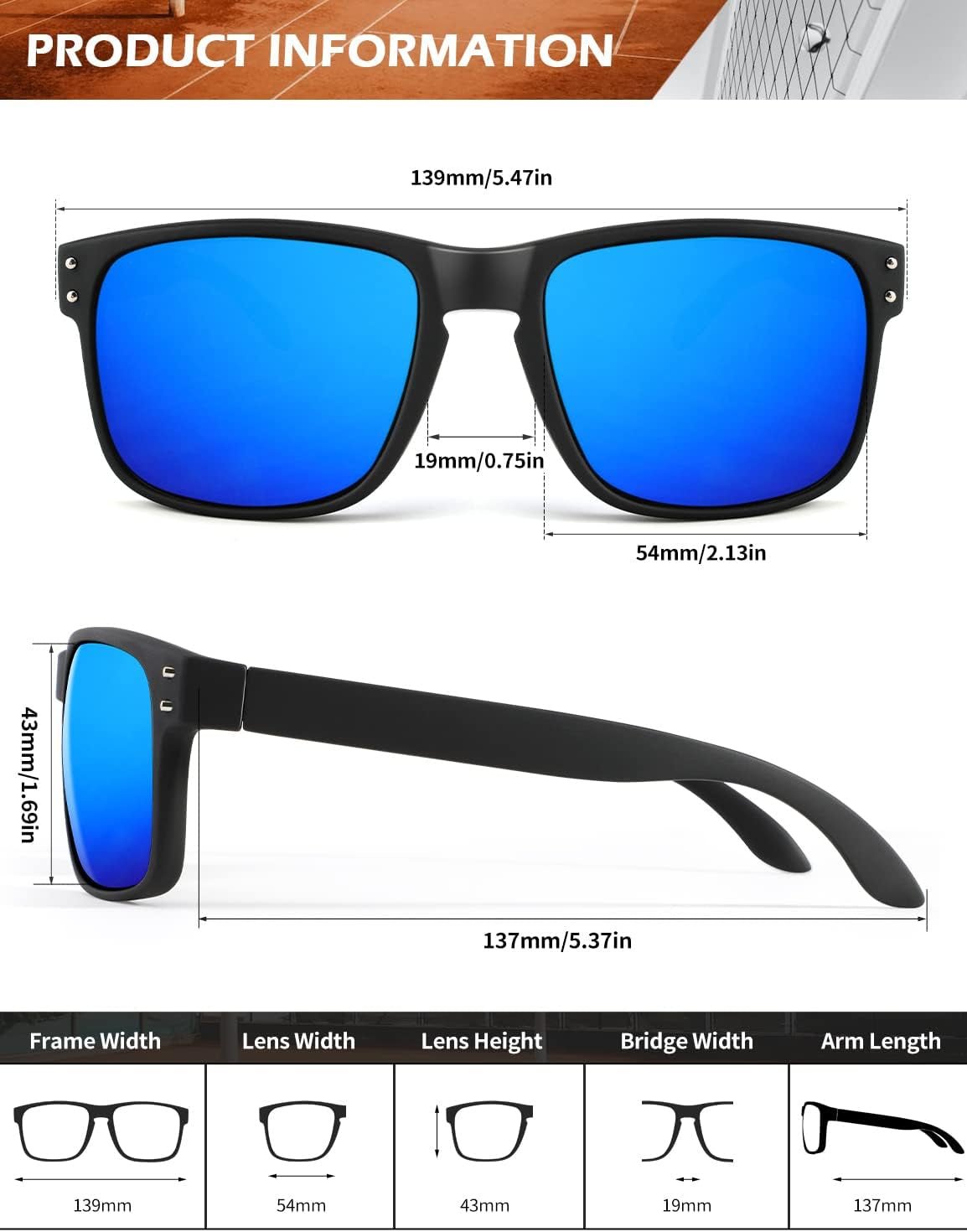 Polarized Sunglasses for Men and Women Vintage Style Sun Glasses for Fishing Running Driving with UV Protection