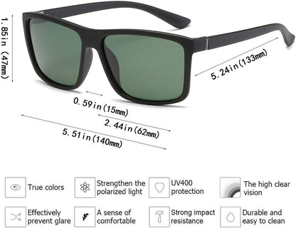Polarized Sunglasses for Men Driving Mens Sunglasses Rectangular Vintage Sun Glasses for Men/Women