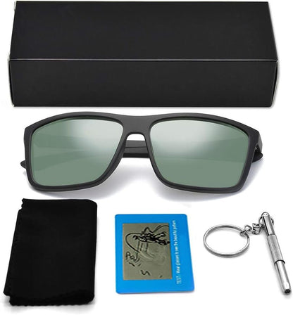 Polarized Sunglasses for Men Driving Mens Sunglasses Rectangular Vintage Sun Glasses for Men/Women