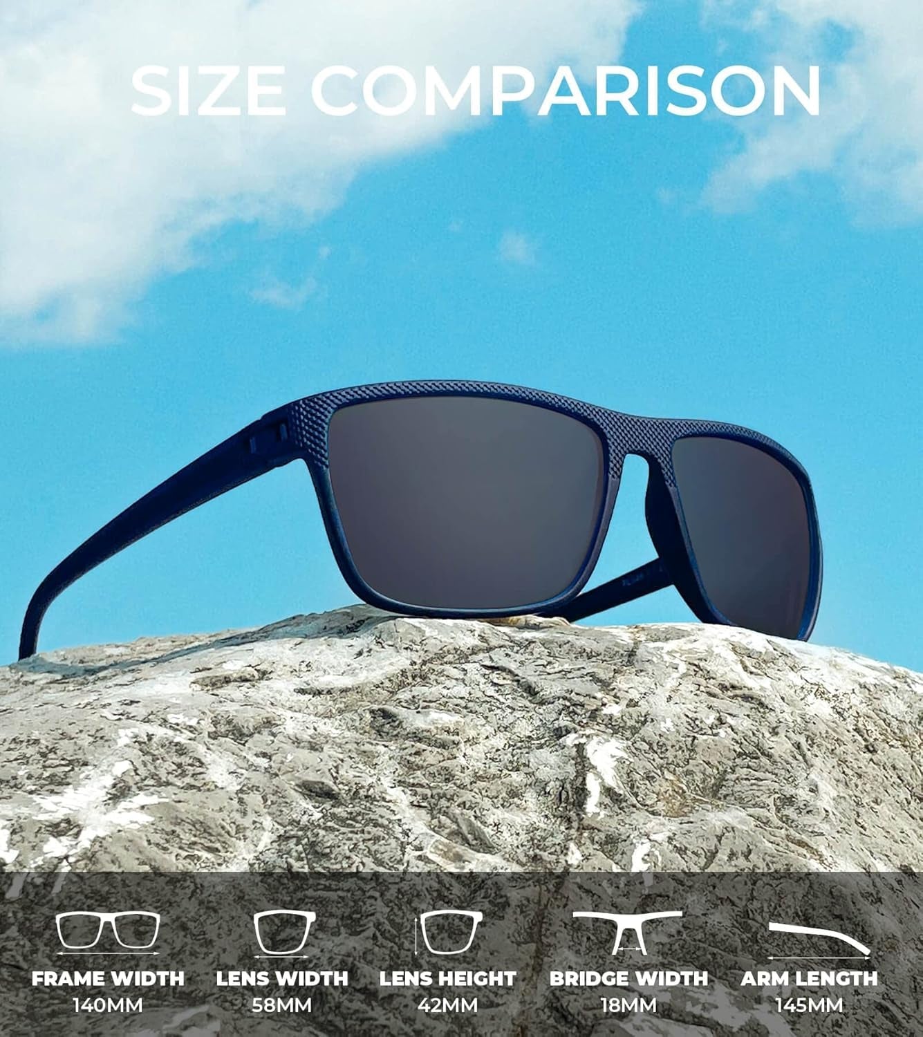 Polarized Sunglasses for Men, Lightweight Sun Glasses with UV Protection for Driving Fishing Golf