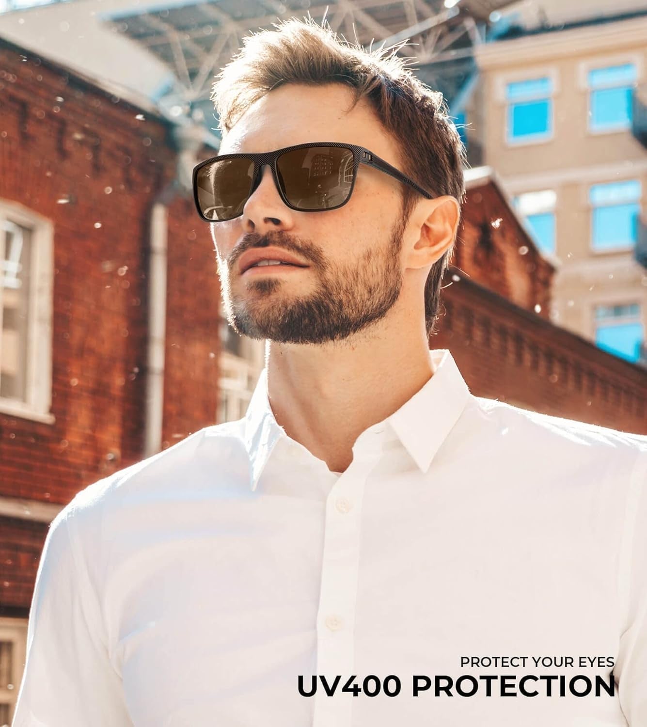 Polarized Sunglasses for Men, Lightweight Sun Glasses with UV Protection for Driving Fishing Golf - WORLD TIME VISITS