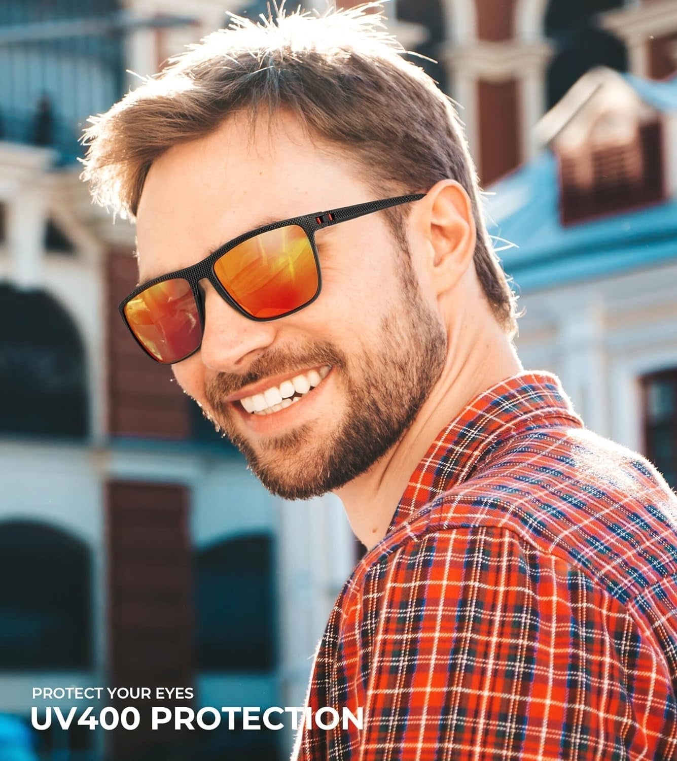 Polarized Sunglasses for Men, Lightweight Sun Glasses with UV Protection for Driving Fishing Golf - WORLD TIME VISITS