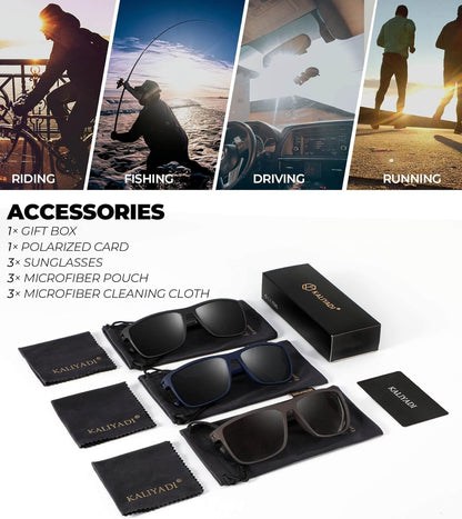 Polarized Sunglasses for Men, Lightweight Sun Glasses with UV Protection for Driving Fishing Golf