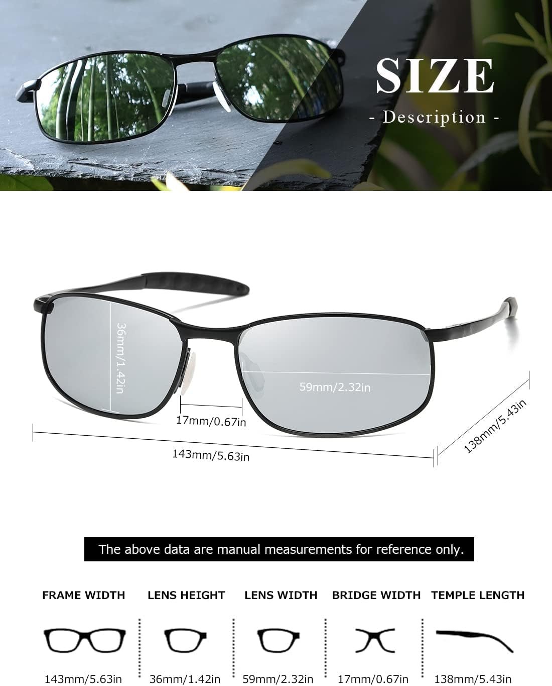 Polarized Sunglasses for Men Rectangle Metal Frame Retro Sun Glasses AE0395
