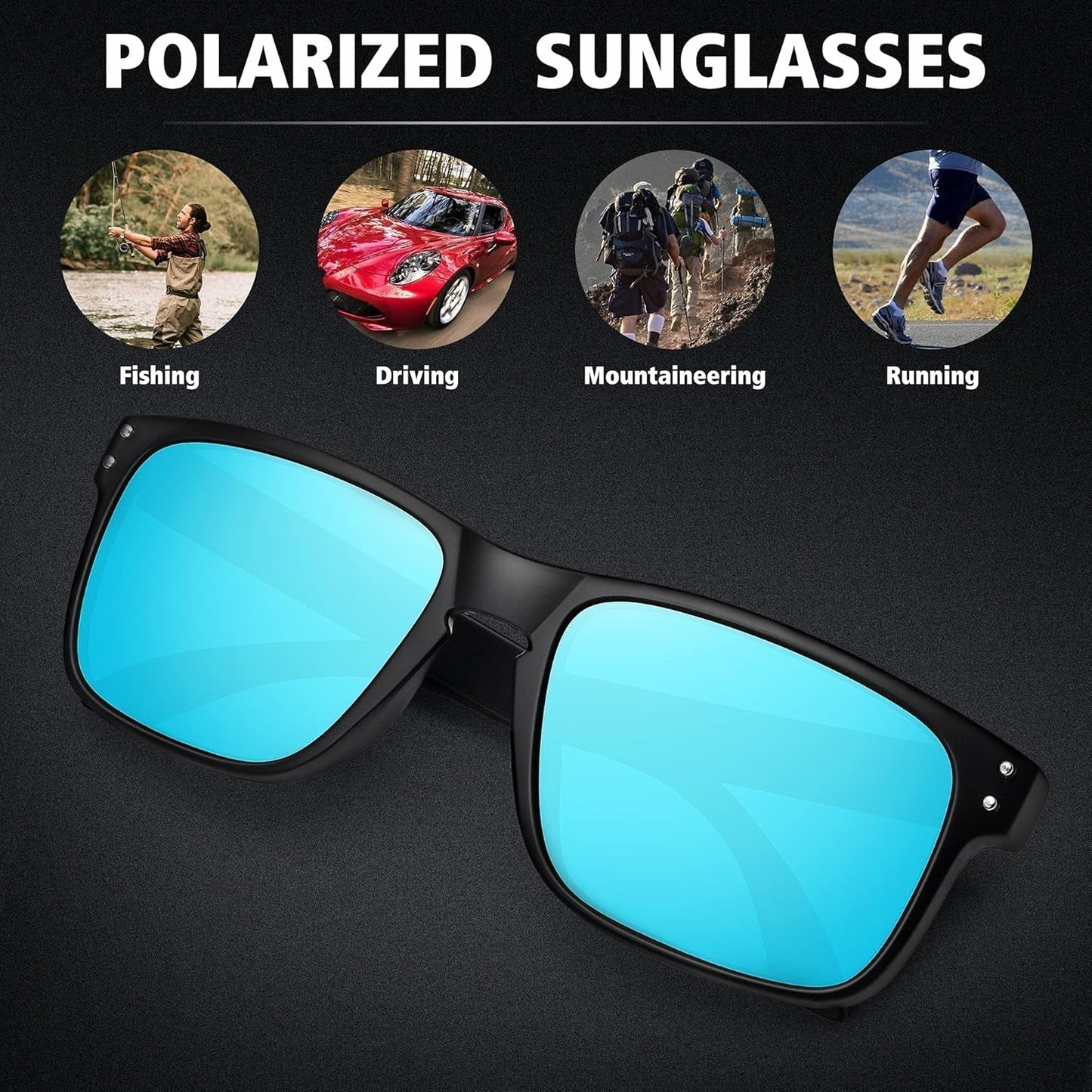 Polarized Sunglasses for Men Women Sports Driving Fishing Glasses UV400 Protection