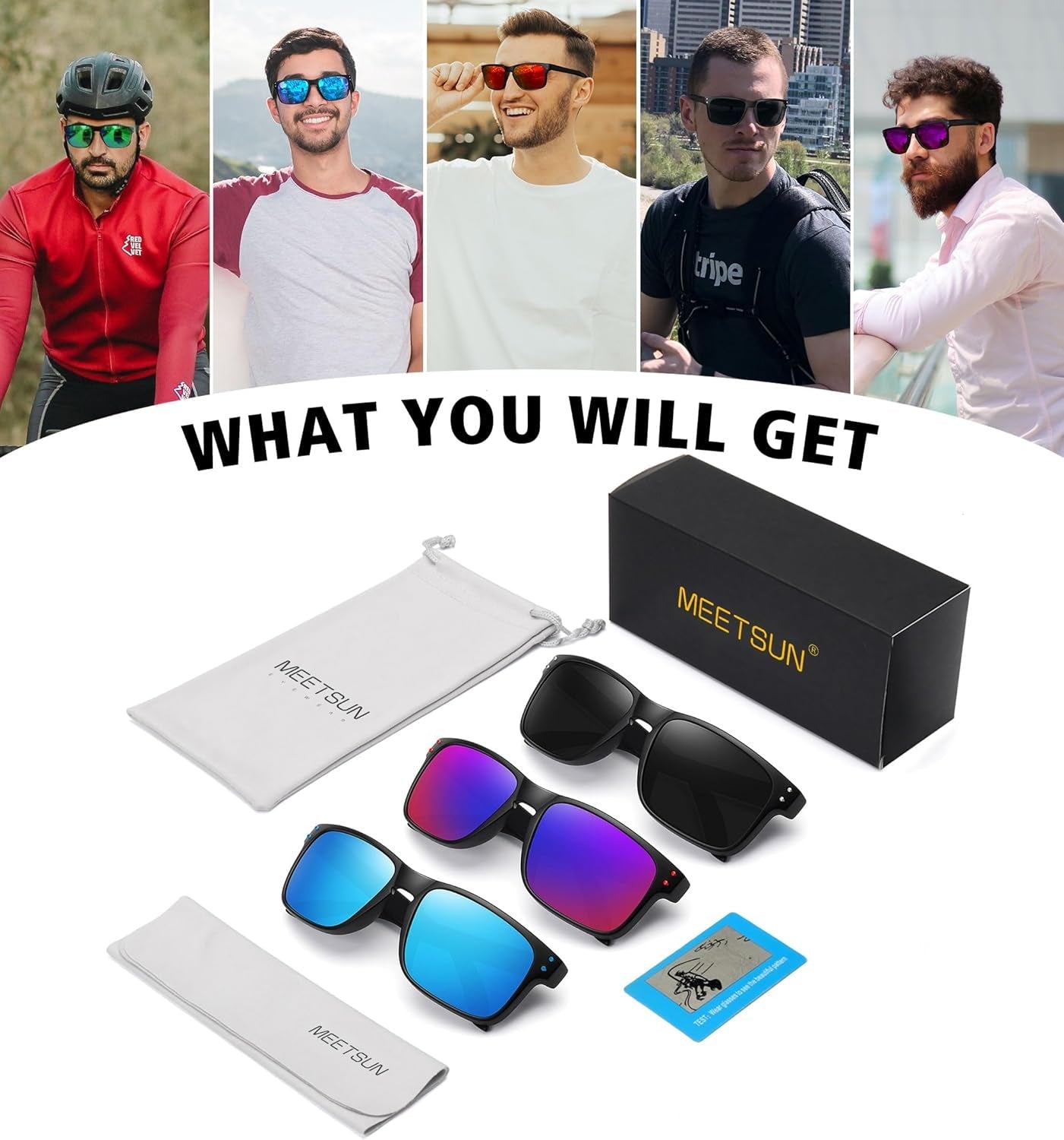 Polarized Sunglasses for Men Women Sports Driving Fishing Glasses UV400 Protection