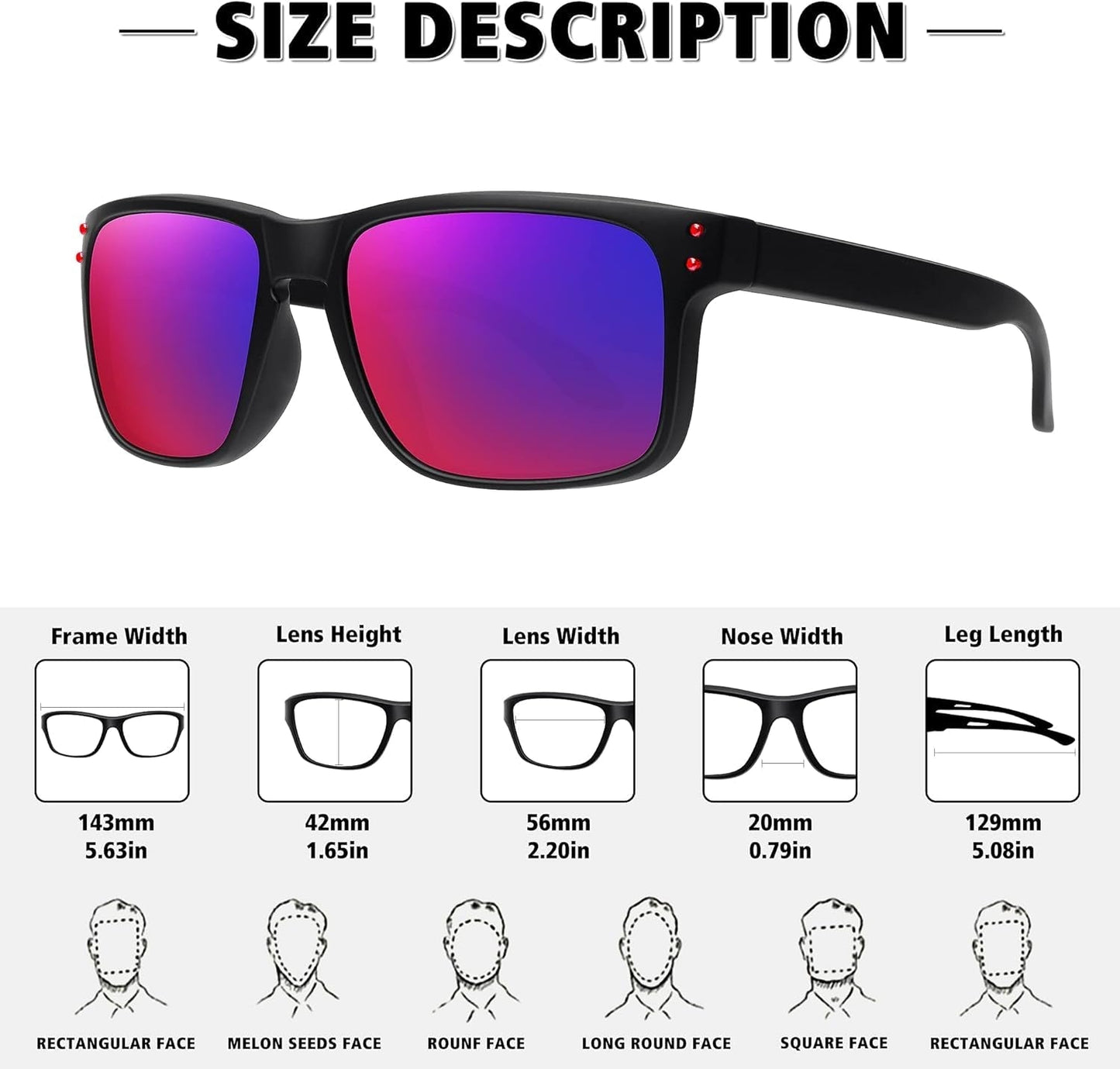 Polarized Sunglasses for Men Women Sports Driving Fishing Glasses UV400 Protection