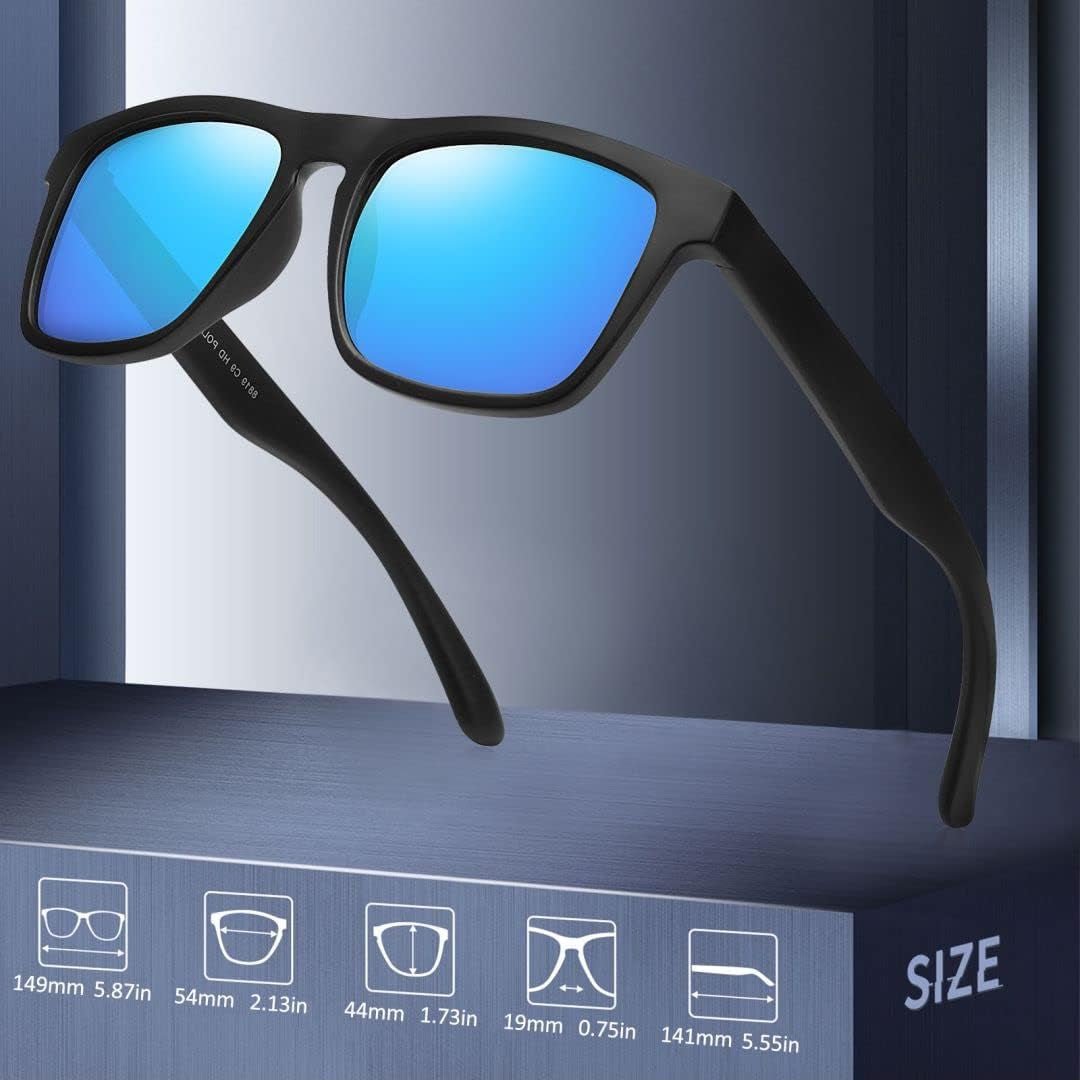 Polarized Sunglasses for Men Women UV Protection Square Frame Sport Fishing Driving Sunglasses