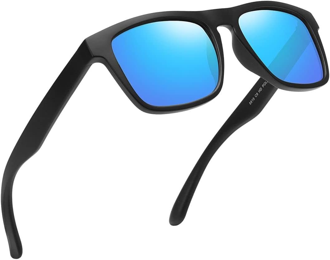 Polarized Sunglasses for Men Women UV Protection Square Frame Sport Fishing Driving Sunglasses - WORLD TIME VISITS