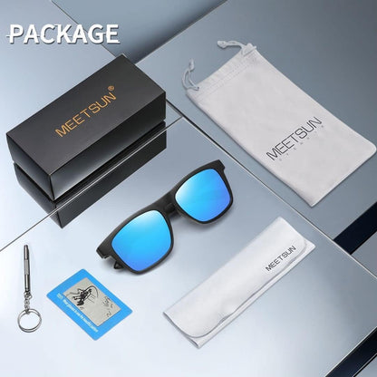 Polarized Sunglasses for Men Women UV Protection Square Frame Sport Fishing Driving Sunglasses